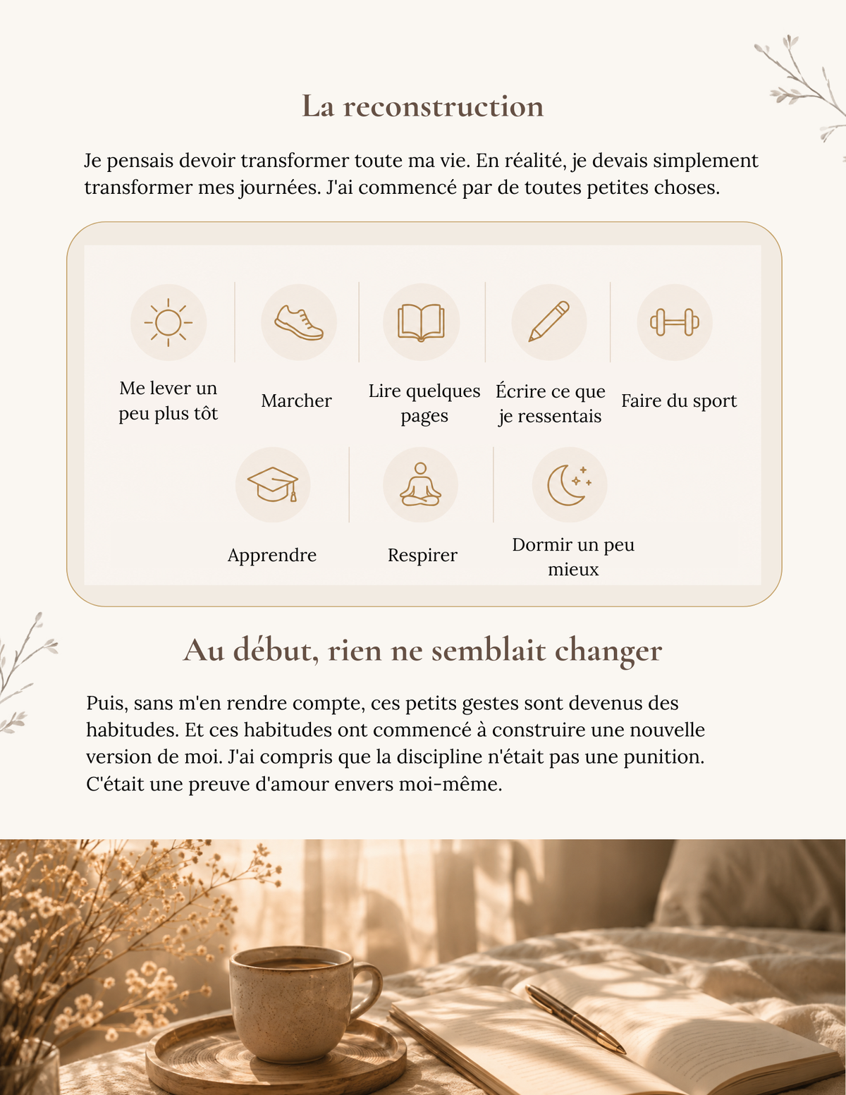 Page de l'ebook Les Règles d'or sur la reconstruction et la transformation des habitudes quotidiennes
